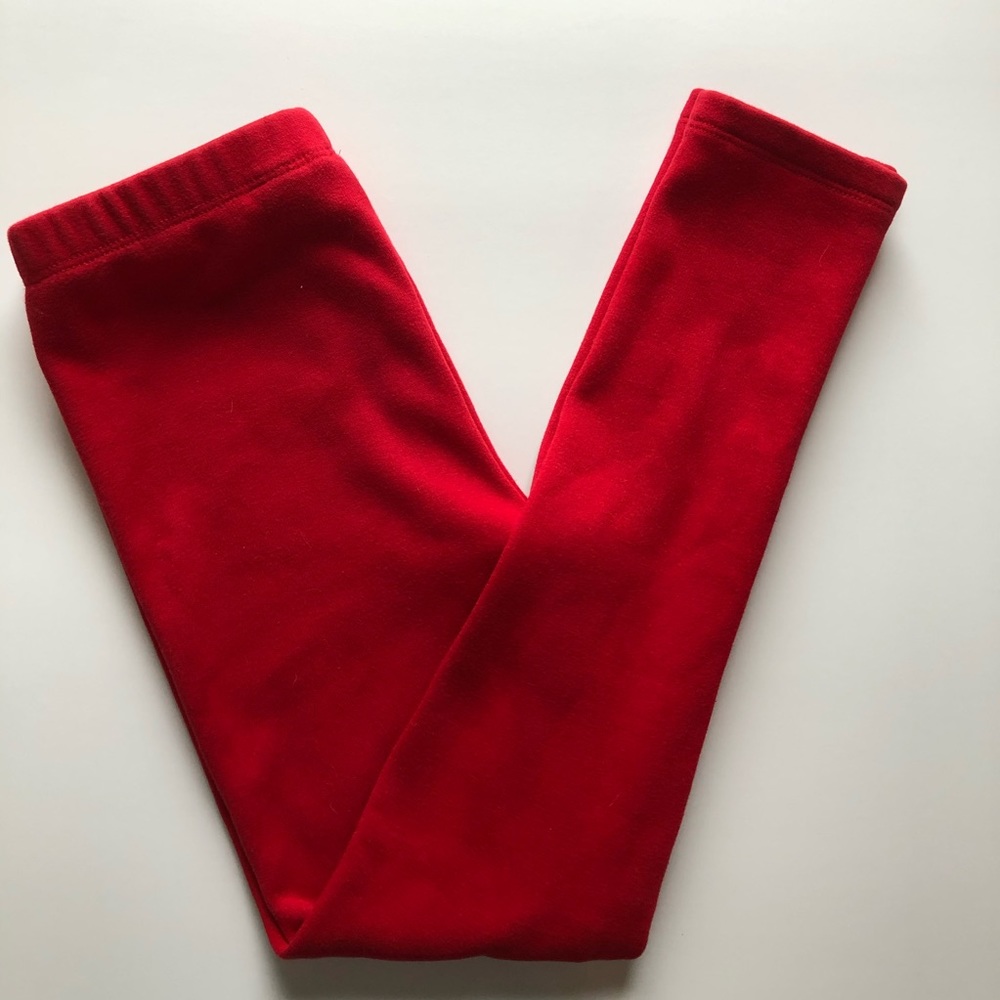 Cat & jack red lined leggings M 7 8